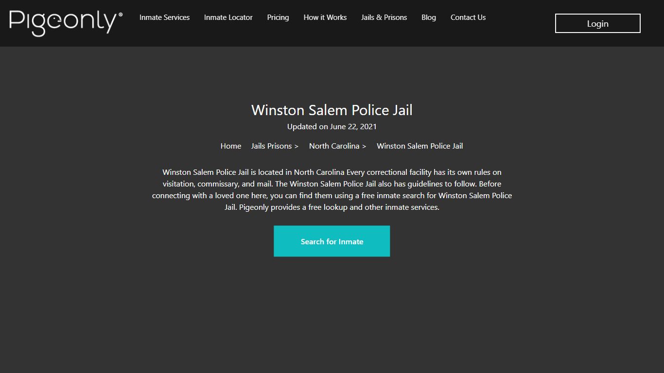 Winston Salem Police Jail Inmate Search | North Carolina